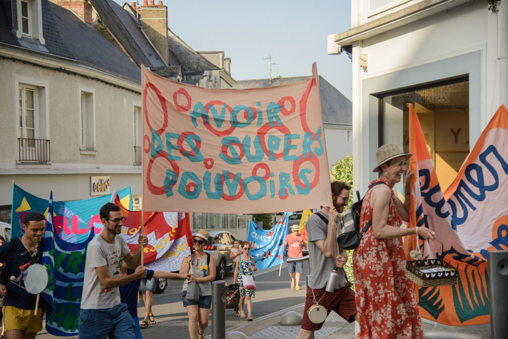 Camille Bondon, Le Programme du Futur, manifestation du 29 juin 2019, Château-Gontier, image : Estelle Chaigne