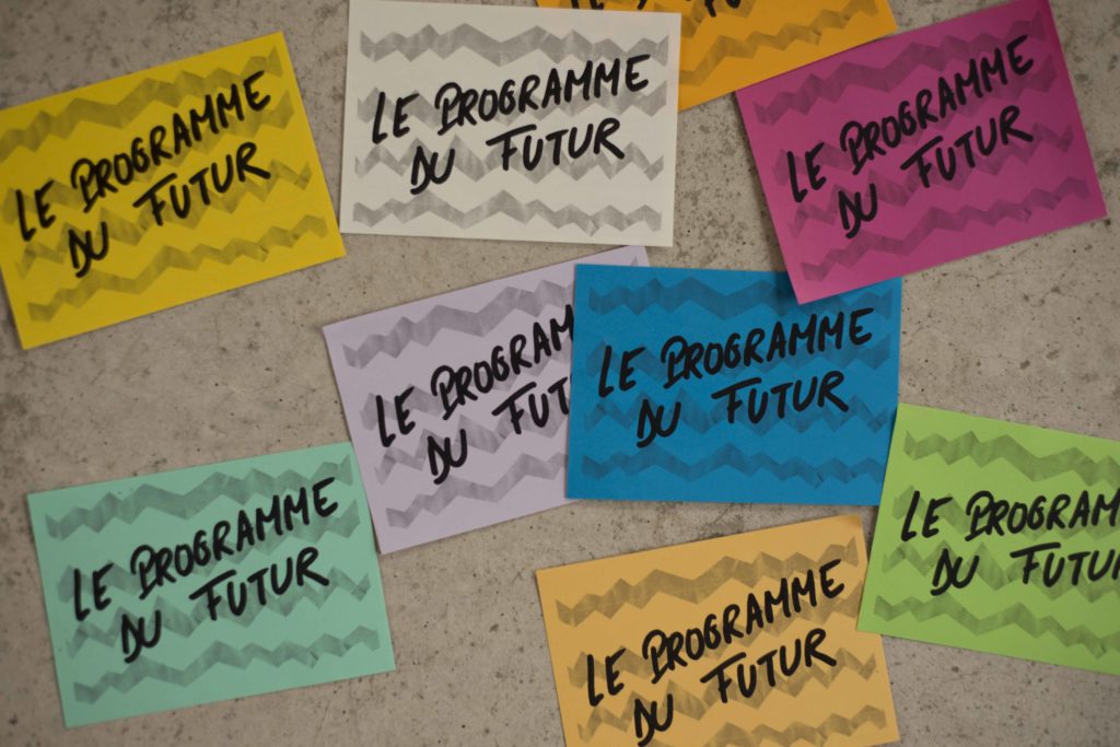 Camille Bondon, Le Programme du Futur, tract pour manifestation du 29 juin 2019, Château-Gontier, image : cb